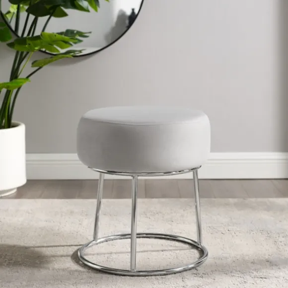 Kirkland's Home Benches & Ottomans-Smokey Velvet Vanity Stool