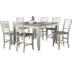 Kirkland's Home Dining Tables-Smoky Alabaster Wooden 7-Pc. Dining Set