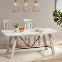Kirkland's Home Dining Tables-Sofia Wooden Dining Table With Metal Bars
