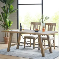 Kirkland's Home Dining Tables-Sofia Wooden Dining Table With Metal Bars