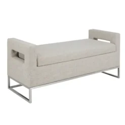 Kirkland's Home Benches & Ottomans-Soft Storage Bench With Open Sides