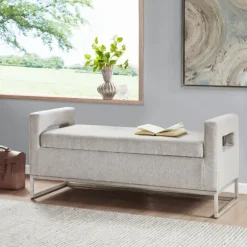 Kirkland's Home Benches & Ottomans-Soft Storage Bench With Open Sides