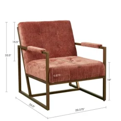 Kirkland's Home Accent Chairs-Spice Button Tufted Angular Vintage Accent Chair