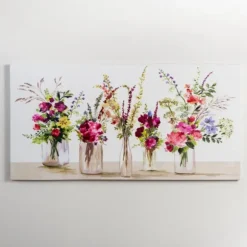 Kirkland's Home Canvas Art-Springtime Floral Bouquet Vases Canvas Art Print
