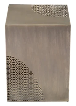 Kirkland's Home Accent & End Tables-Square Antique Gold Metal Accent Table