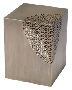 Kirkland's Home Accent & End Tables-Square Antique Gold Metal Accent Table