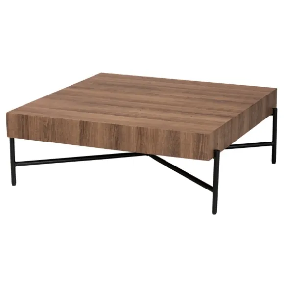 Kirkland's Home Coffee Tables-Square Light Wood X Base Coffee Table
