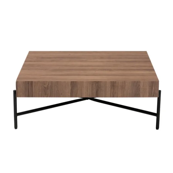 Kirkland's Home Coffee Tables-Square Light Wood X Base Coffee Table