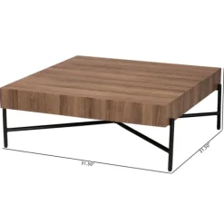 Kirkland's Home Coffee Tables-Square Light Wood X Base Coffee Table