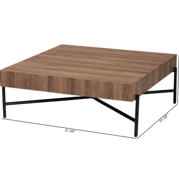 Kirkland's Home Coffee Tables-Square Light Wood X Base Coffee Table