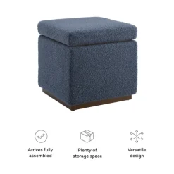 Kirkland's Home Benches & Ottomans-Square Sherpa Upholstered Storage Ottoman