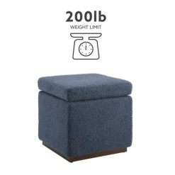 Kirkland's Home Benches & Ottomans-Square Sherpa Upholstered Storage Ottoman