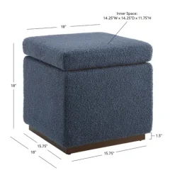 Kirkland's Home Benches & Ottomans-Square Sherpa Upholstered Storage Ottoman