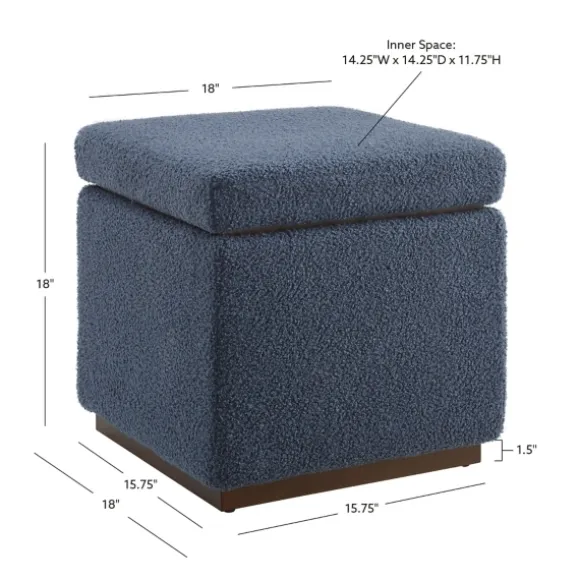 Kirkland's Home Benches & Ottomans-Square Sherpa Upholstered Storage Ottoman