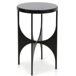 Kirkland's Home Accent & End Tables-Steel And Marble Lazer Cut Side Table