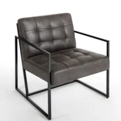 Kirkland's Home Accent Chairs-Steele Wyatt Faux Leather Accent Chair