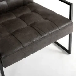 Kirkland's Home Accent Chairs-Steele Wyatt Faux Leather Accent Chair