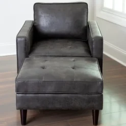 Kirkland's Home Benches & Ottomans-Steele Wyatt Faux Leather Ottoman