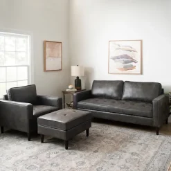 Kirkland's Home Benches & Ottomans-Steele Wyatt Faux Leather Ottoman