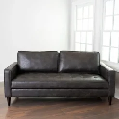 Kirkland's Home Sofas & Loveseats-Steele Wyatt Faux Leather Sofa