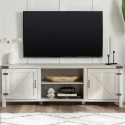 Kirkland's Home Tv Stands & Media Consoles-Stone Barn Door Tv Stand