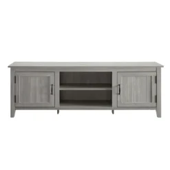 Kirkland's Home Tv Stands & Media Consoles-Stone Grooved Door Modern Farmhouse Tv Stand