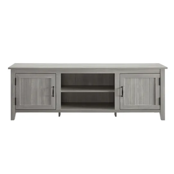 Kirkland's Home Tv Stands & Media Consoles-Stone Grooved Door Modern Farmhouse Tv Stand