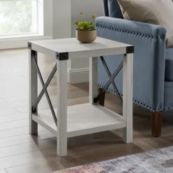 Kirkland's Home Accent & End Tables-Stone Rustic Wood Accent Table