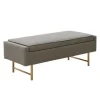 Kirkland's Home Benches & Ottomans-Storage Bench With Brown Metal Legs
