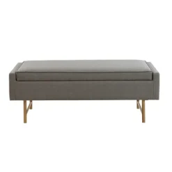 Kirkland's Home Benches & Ottomans-Storage Bench With Brown Metal Legs