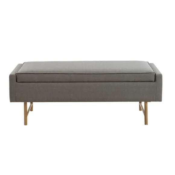Kirkland's Home Benches & Ottomans-Storage Bench With Brown Metal Legs