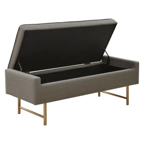 Kirkland's Home Benches & Ottomans-Storage Bench With Brown Metal Legs
