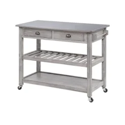 Kirkland's Home Kitchen Islands & Bar Carts-Storm Sonoma Stainless Steel Top Kitchen Cart