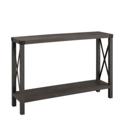Kirkland's Home Console Tables-Stormy Gray X Side Frame Console Table
