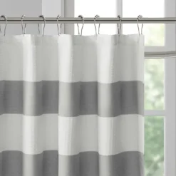 Kirkland's Home Shower Curtains-Stripe Waffle Weave Shower Curtain
