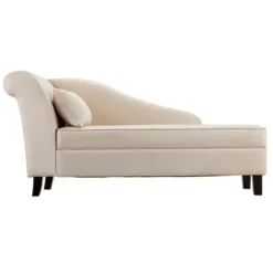 Kirkland's Home Sofas & Loveseats-Suede Upholstered Chaise Lounge With Storage
