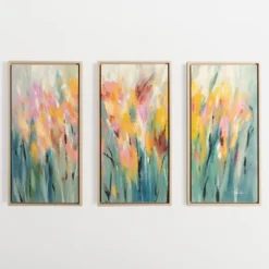 Kirkland's Home Canvas Art-Summer Garden Framed Canvas Prints, Set Of 3