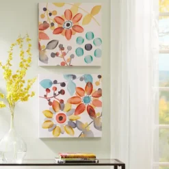 Kirkland's Home Canvas Art-Sweet Florals Canvas Art Prints, Set Of 2