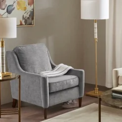 Kirkland's Home Accent Chairs-Swoop Arm Upholstered Accent Chair