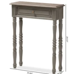 Kirkland's Home Console Tables-Tan And Gray Ornate Ball Turned Console Table
