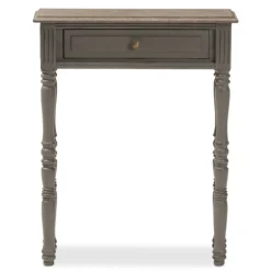 Kirkland's Home Console Tables-Tan And Gray Ornate Ball Turned Console Table