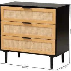 Kirkland's Home Dressers & Chests-Tara Two-Tone Espresso Rattan Dresser