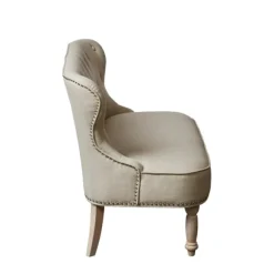 Kirkland's Home Sofas & Loveseats-Taupe Button Tufted Nailhead Trim Settee