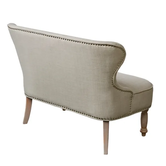 Kirkland's Home Sofas & Loveseats-Taupe Button Tufted Nailhead Trim Settee