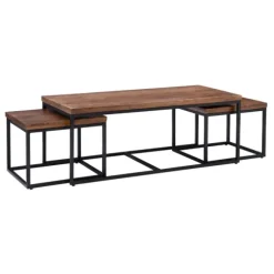 Kirkland's Home Coffee Tables-Tawny Nesting 3-Pc. Coffee And Accent Table Set