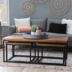 Kirkland's Home Coffee Tables-Tawny Nesting 3-Pc. Coffee And Accent Table Set