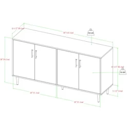 Kirkland's Home Tv Stands & Media Consoles-Teak And White Chevron Door Tv Stand
