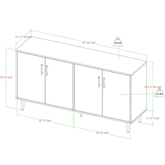 Kirkland's Home Tv Stands & Media Consoles-Teak And White Chevron Door Tv Stand