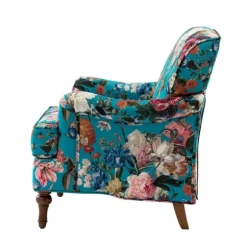 Kirkland's Home Accent Chairs-Teal Floral Classic Accent Chair