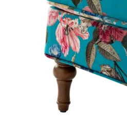 Kirkland's Home Accent Chairs-Teal Floral Classic Accent Chair